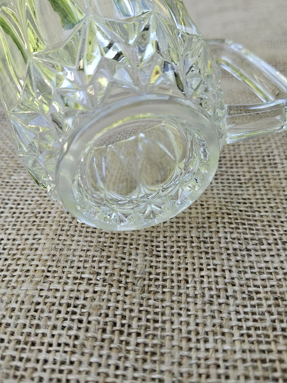 Clear Crystal Glass Creamer Pitcher - Classic Faceted Design
